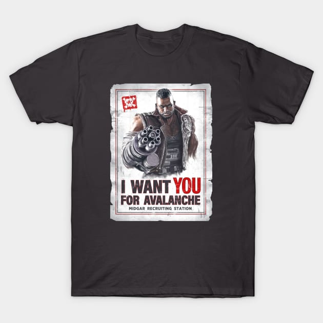 Barret Wallace Wants You for Avalanche T-Shirt by jlaser